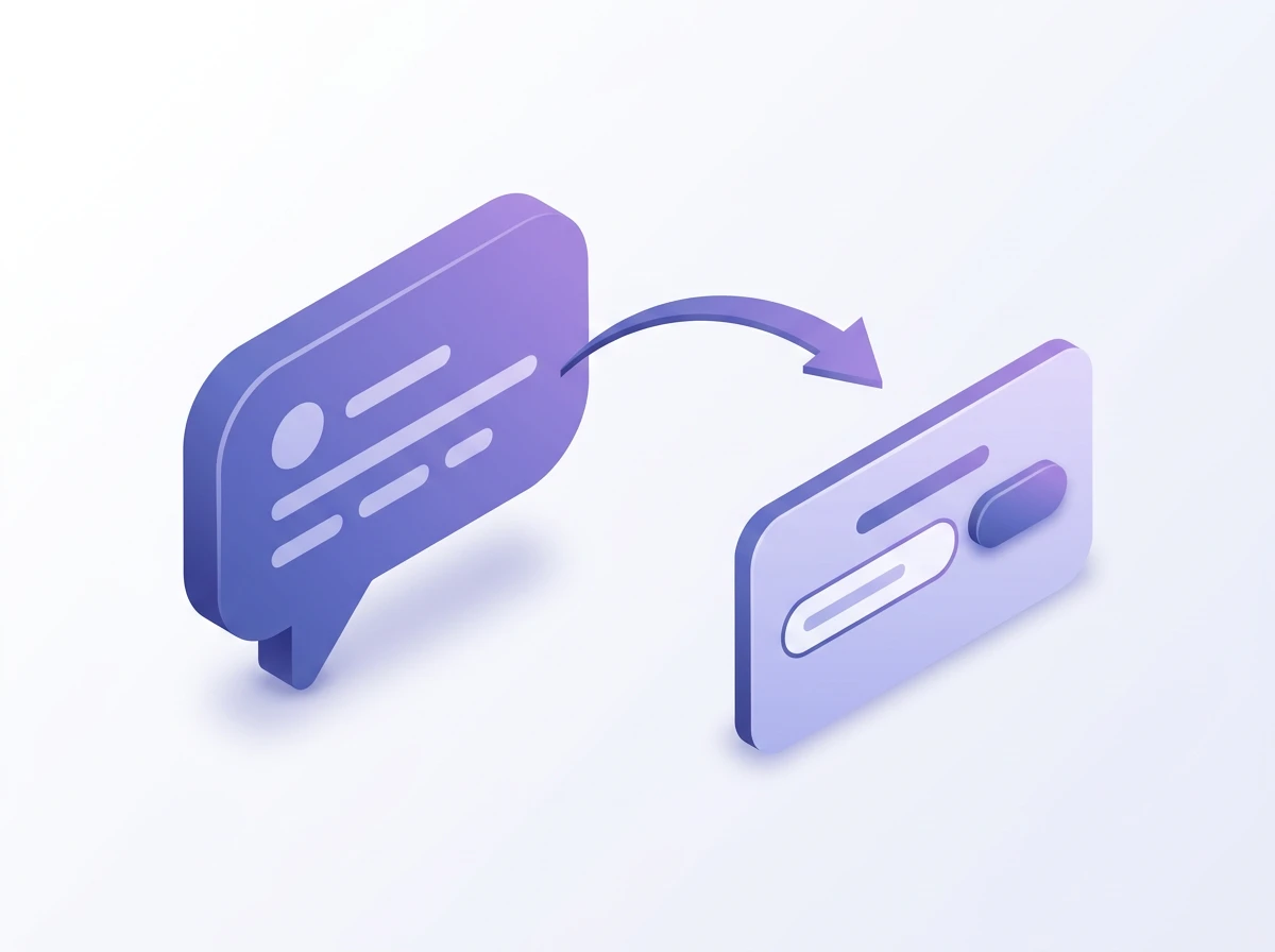 A chat message turning into a pre-filled tracking form inside the SuperSeller widget